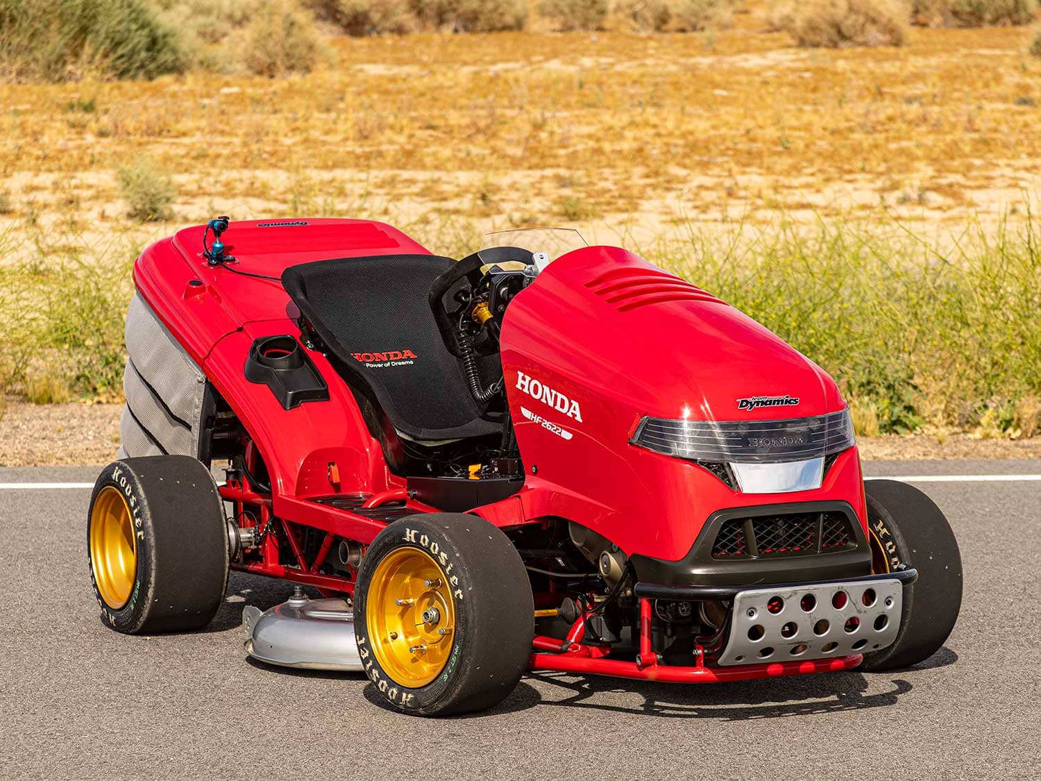 Honda self-propelled mower with visible engine technology